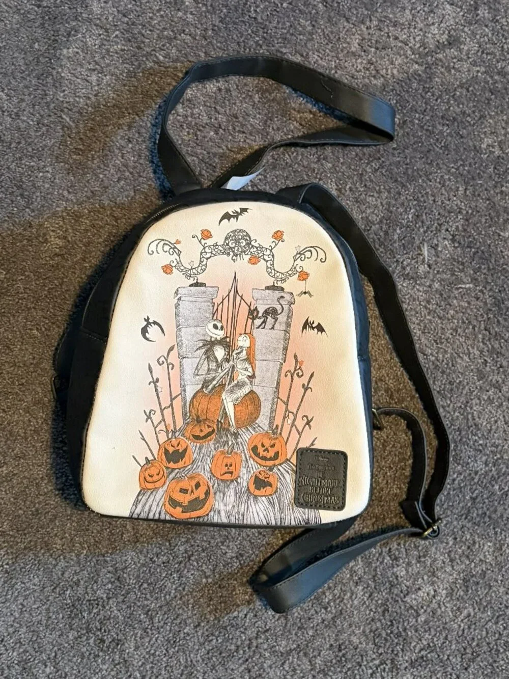 Disney Nightmare Before Christmas Jack Sally Pumpkin Mini Backpack Hot Topic NWT
